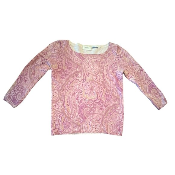 Neiman Marcus 100% Cashmere Paisley Sweater M - Picture 1 of 6